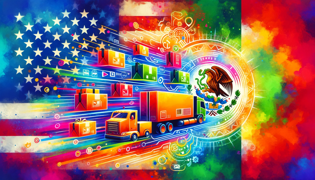 Parcel Forwarder In Mexico Ship By Mail Blog   DALL·E 2024 01 06 11.04.50 A Vibrant Colorful Banner Depicting The Concept Of Parcel Forwarding In Mexico. The Image Shows A Series Of Packages Transitioning From A U.S. Flag T 1024x585 