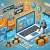 Vibrant banner image for Amazon Prime Day, featuring shopping bags, packages, and a laptop showing deals, with blue and orange colors.