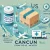 Professional banner image for shipping medication from the US to Cancun, featuring a medication bottle, shipping box, and a map route from the US to Cancun.